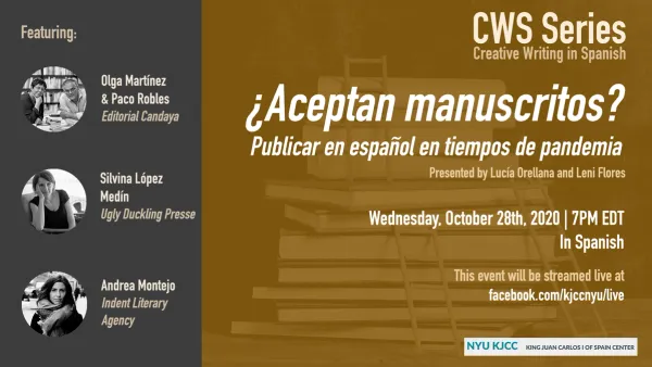 image from Online Event | CWS Series | ¿Aceptan manuscritos? Publicar en español en tiempos de pandemia.